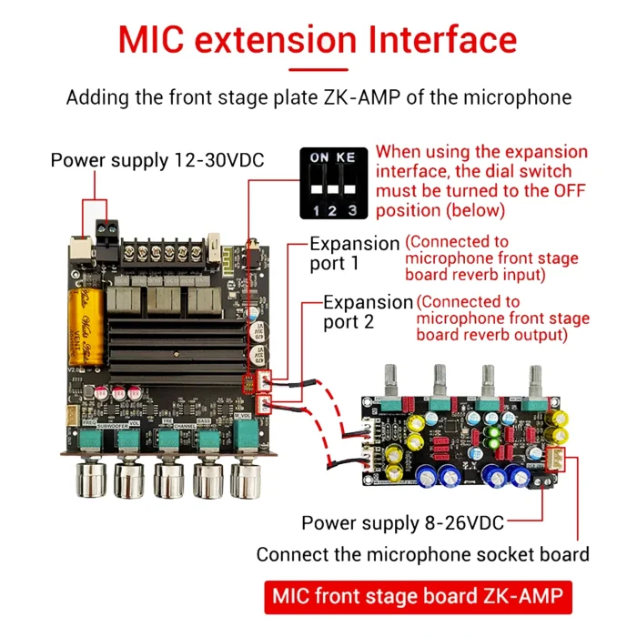 ZK-ST21 2.1 Channel Bluetooth Amplifier Board – 100W+100W+200W – Wuzhi Audio Bangladesh - Image 6
